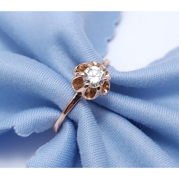 Solid 14k Rose Gold Solitaire Mozambique Garnet and 1/5 Cttw Diamond Charm Pendant Chain Necklace 16